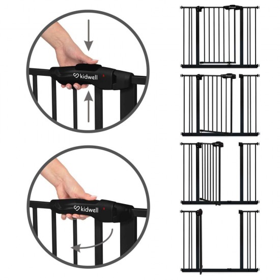 Poartă siguranță pentru copii,75-105 cm - Kidwell Guarda black