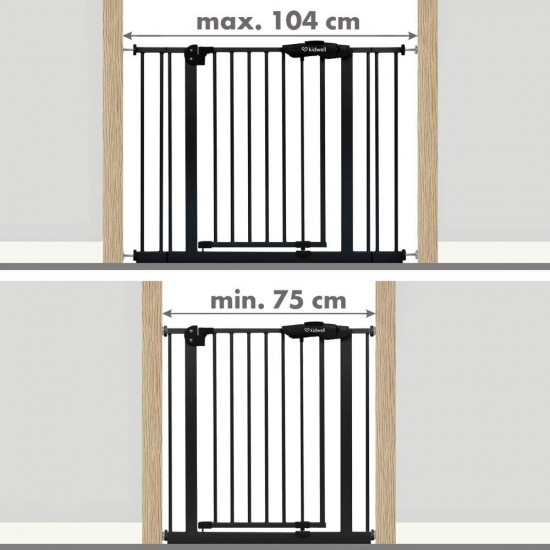 Poartă siguranță pentru copii,75-105 cm - Kidwell Guarda black
