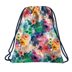 Rucsac tip sac cu șnur fete, model flowers aquarell