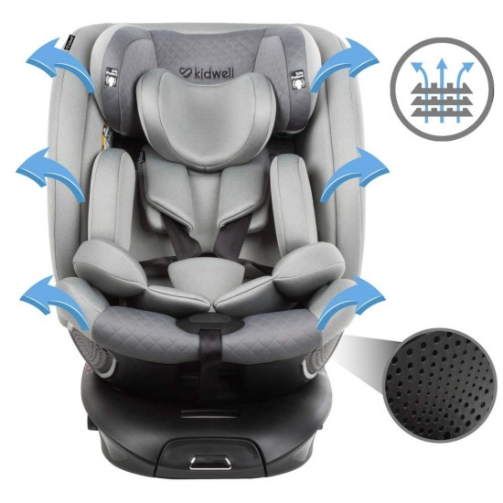 Scaun auto cu ISOFIX Kidwell Gocar, grupa de vârsta 40-135 cm, i-Size – gri