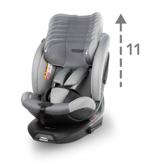 Scaun auto cu ISOFIX Kidwell Gocar, grupa de vârsta 40-135 cm, i-Size – gri