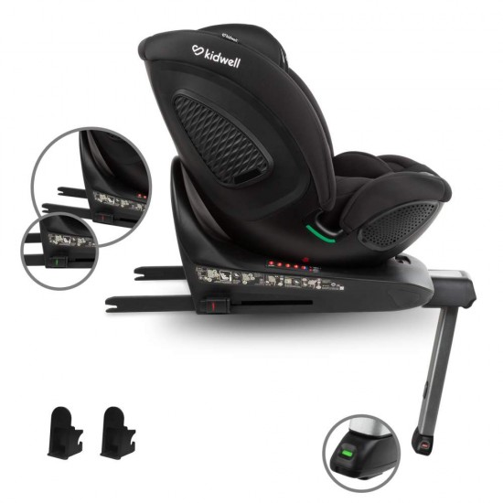 Scaun auto cu ISOFIX Kidwell Gocar, grupa de vârsta 40-135 cm, i-Size – negru