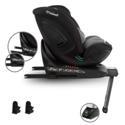 Scaun auto cu ISOFIX Kidwell Gocar, grupa de vârsta 40-135 cm, i-Size – negru gri