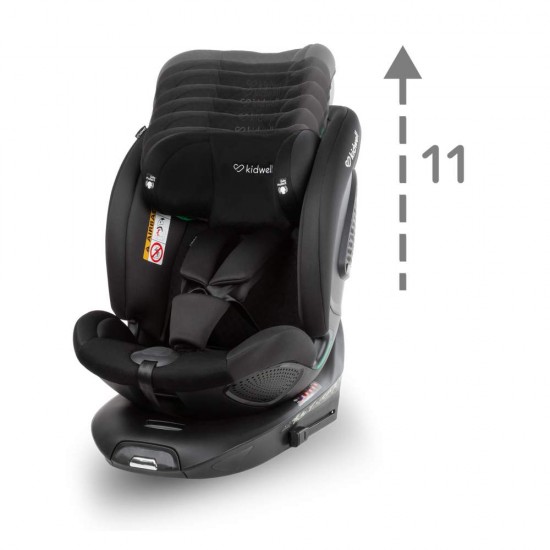 Scaun auto cu ISOFIX Kidwell Gocar, grupa de vârsta 40-135 cm, i-Size – negru gri