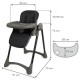 Scaun de masă Kidwell FORTO – pliabil, cu înălțime reglabilă, negru/gri