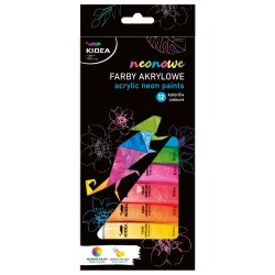 Set 12 culori acrilice, neon Kidea