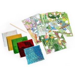 Set creativ Kidea Magic World cu autocolante cu sclipici - Junglă