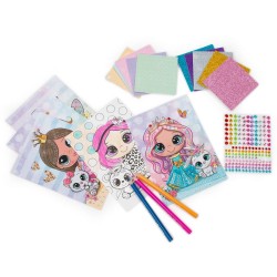Set creativ mozaic și carte de colorat, 2 în 1 Kidea Zâne