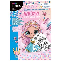 Set creativ mozaic și carte de colorat, 2 în 1 Kidea Zâne