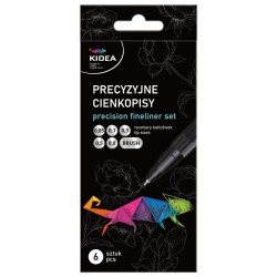 Set de finelinere cu precizie Kidea, 6 bucăți, dimensiuni diferite