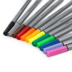 Set de finelinere Kidea, 12 culori, vârf metalic