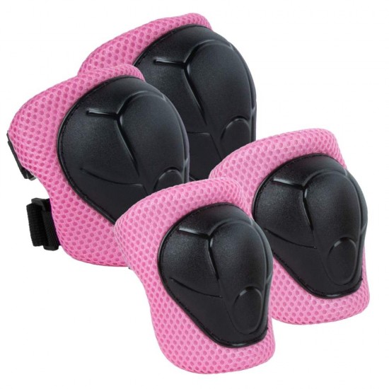 Set de protectie Kidwell Trix, genunchiere, cotiere si palme, marime M, roz