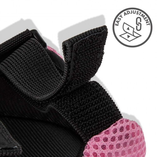 Set de protectie Kidwell Trix, genunchiere, cotiere si palme, marime M, roz