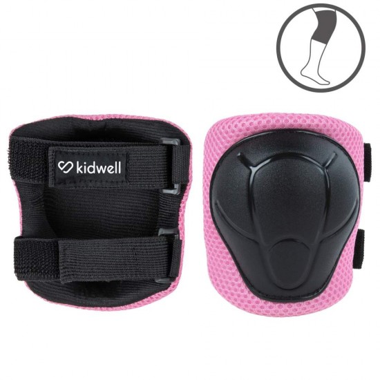 Set de protectie Kidwell Trix, genunchiere, cotiere si palme, marime M, roz