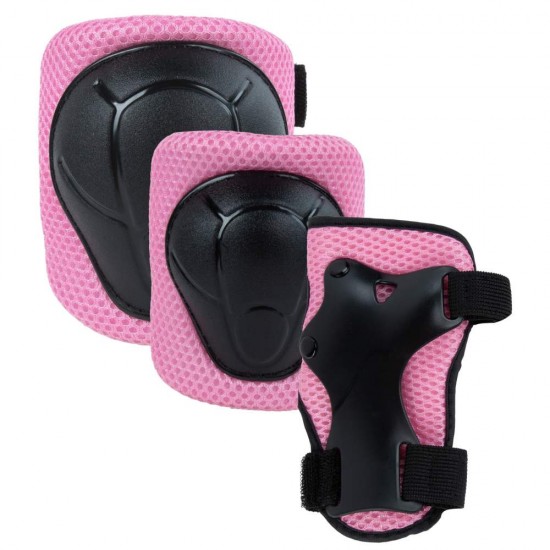 Set de protectie Kidwell Trix, genunchiere, cotiere si palme, marime M, roz