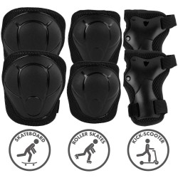 Set de protectie Kidwell Trix, genunchiere, cotiere si palme, marime S, negru