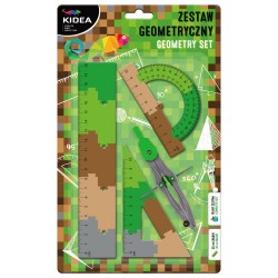 Set geometric puzzle Kidea pentru băieți, Minecraft – 4 piese, 20 cm