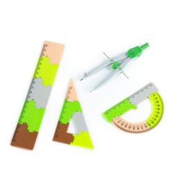 Set geometric puzzle Kidea pentru băieți, Minecraft – 4 piese, 20 cm