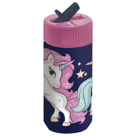 Sticlă apă pentru fete – Derform, model unicorni shine