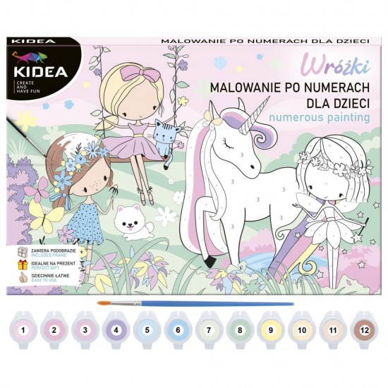 Kit pictură pe numere Unicorni și zâne Kidea
