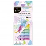 Set 12 culori acrilice, pastel Kidea