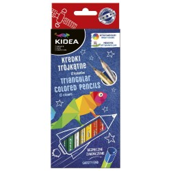 Creioane colorate triunghiulare Kidea – 12 bucăți