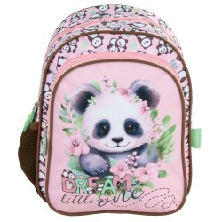 Ghiozdan fetițe grădiniță cu două compartimente, model Panda