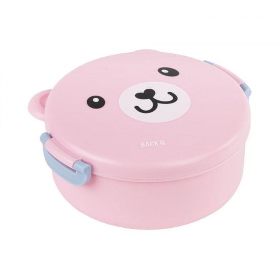 Cutie rotundă pentru prânz, cu ursuleți, roz