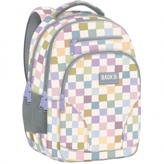 Ghiozdan copii, 3 compartimente mari, model Pastel Carouri - BackUp