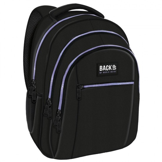 Ghiozdan copii, 3 compartimente,model Black Simple Mov BackUp