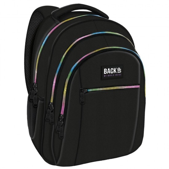 Ghiozdan copii, 3 compartimente,model Black Vibe Cucurbeu - BackUp
