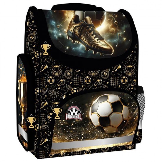 Ghiozdan ergonomic pentru băieți - model Golden Ball, fotbal - Derform