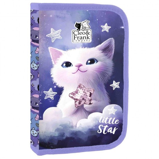 Penar copii echipat cu rechizite și pliabil, model Little Star Cleo & Frank - Derform