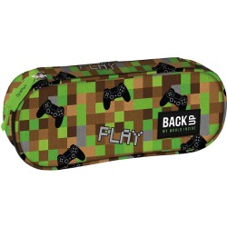 Penar cu fermoar, formă ovală, model Minecraft Pixel - BackUp
