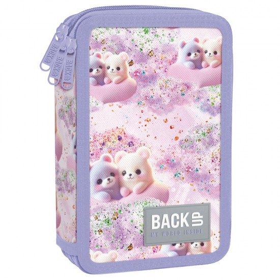 Penar cu trei compartimente, echipat cu rechizite model Ursuleți Dream - BackUp,