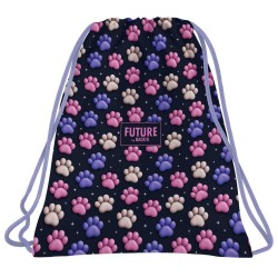 Rucsac tip sac cu șnur fete, model lăbuțe de pisică - Derform