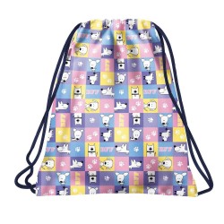 Rucsac tip sac cu șnur, model Dog World Carouri - BackUp