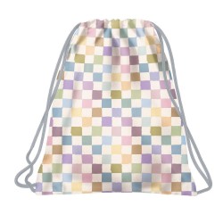 Rucsac tip sac cu șnur, Pastel carouri - BackUp
