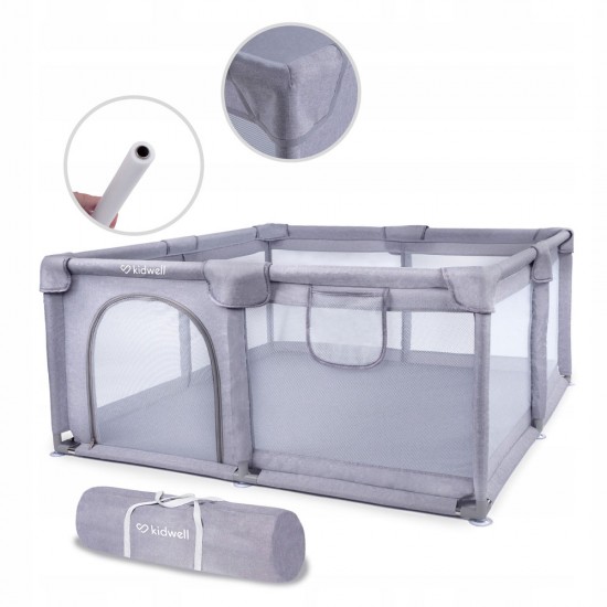 Loc de joacă copii tip țarc 130x130, model Kidwell Fanko - gri