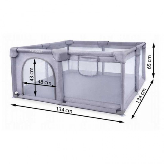 Loc de joacă copii tip țarc 130x130, model Kidwell Fanko - gri