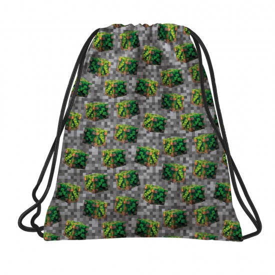Rucsac tip sac cu șnur băieți, model Minecraft Blocks - BackUp