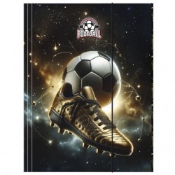 Dosar documente din carton, A4, închidere cu elastic, model Golden Ball