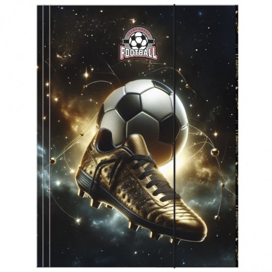Dosar documente din carton, A4, închidere cu elastic, model Golden Ball