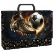 Mapă din carton laminat cu mâner, închidere cu clemă, A4, model Golden Ball - Derform, 10 cm