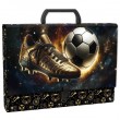 Mapă din carton laminat cu mâner, închidere cu clemă, A4, model Golden Ball - Derform, 5cm