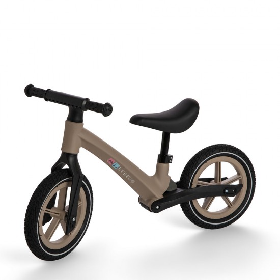Bicicletă fără pedale Bebego Aero cu roți gonflabile, gri-bej