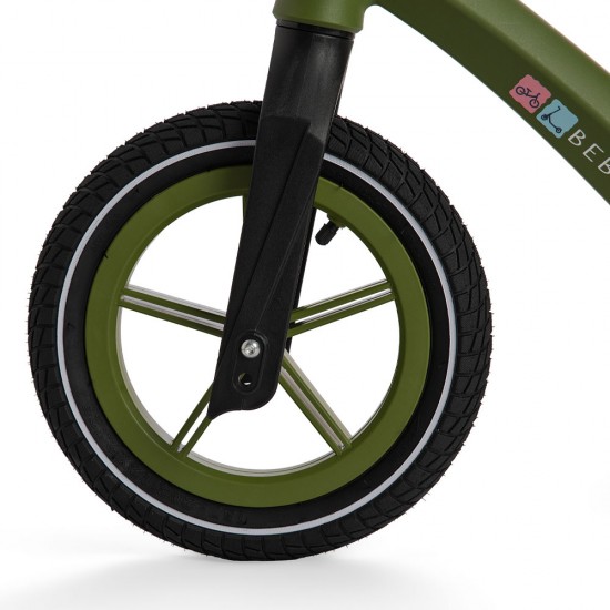 Bicicletă fără pedale Bebego Aero cu roți gonflabile, verde