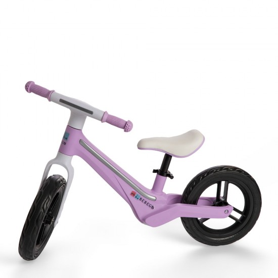 Bicicletă fără pedale Bebego Lumino cu LED, roz