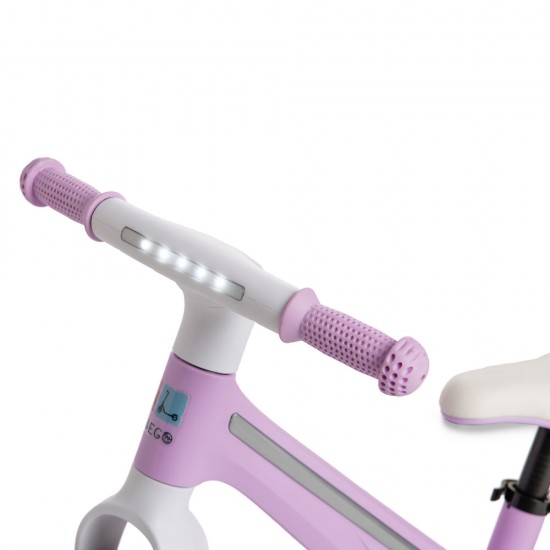 Bicicletă fără pedale Bebego Lumino cu LED, roz