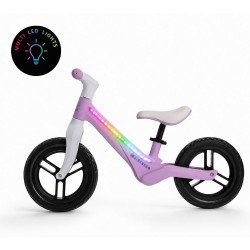 Bicicletă fără pedale Bebego Lumino cu LED, roz
